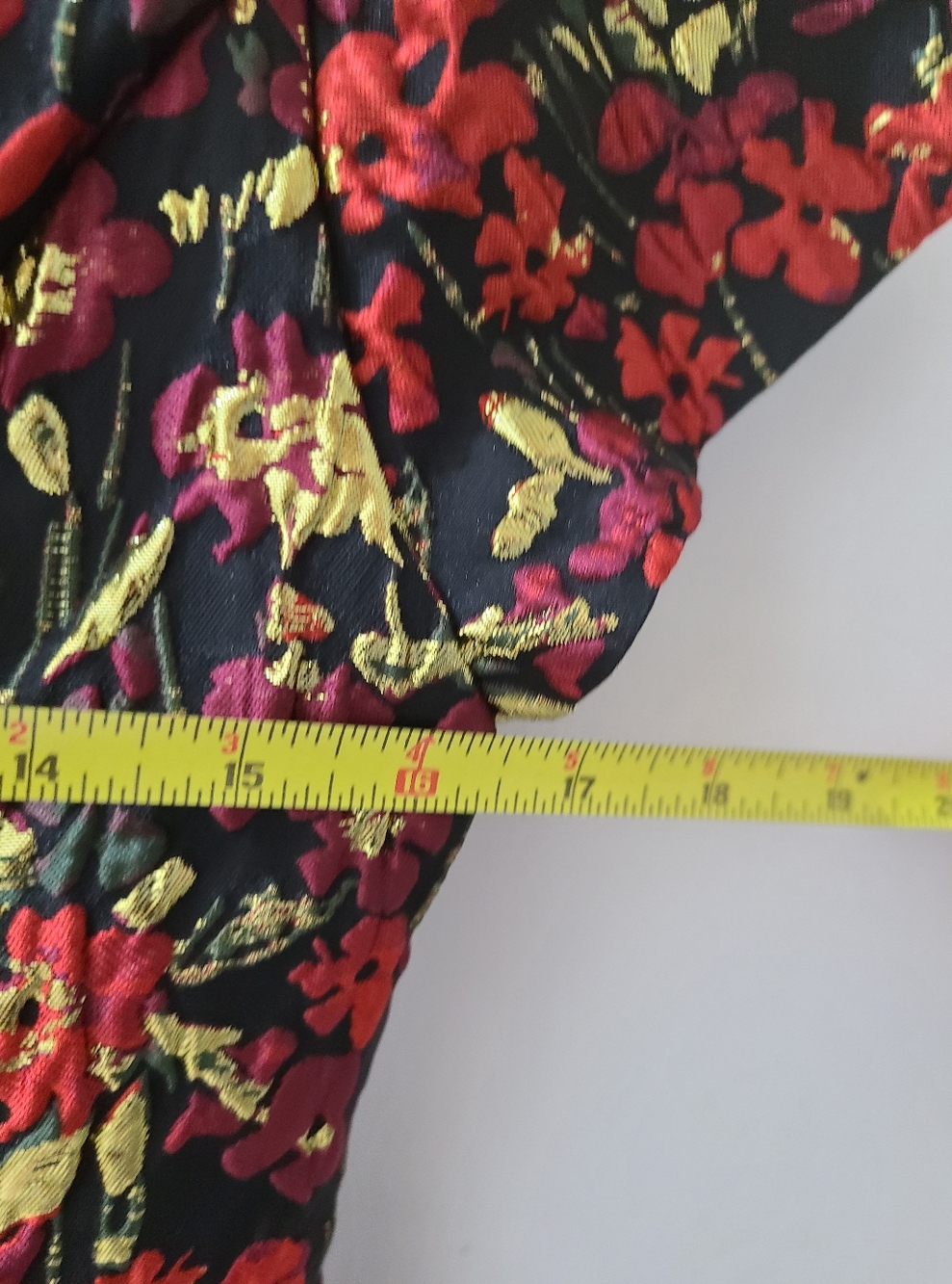 Mac Duggal Brocade Mini Dress Black/Red/Gold Multi Floral Sz 6 - Picture 9 of 11
